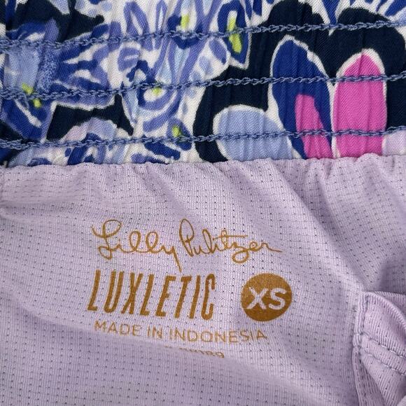 Lilly Pulitzer Luxletic Shorts XS Womens Ocean Trail Navy Pink Athletic Running - Picture 3 of 10